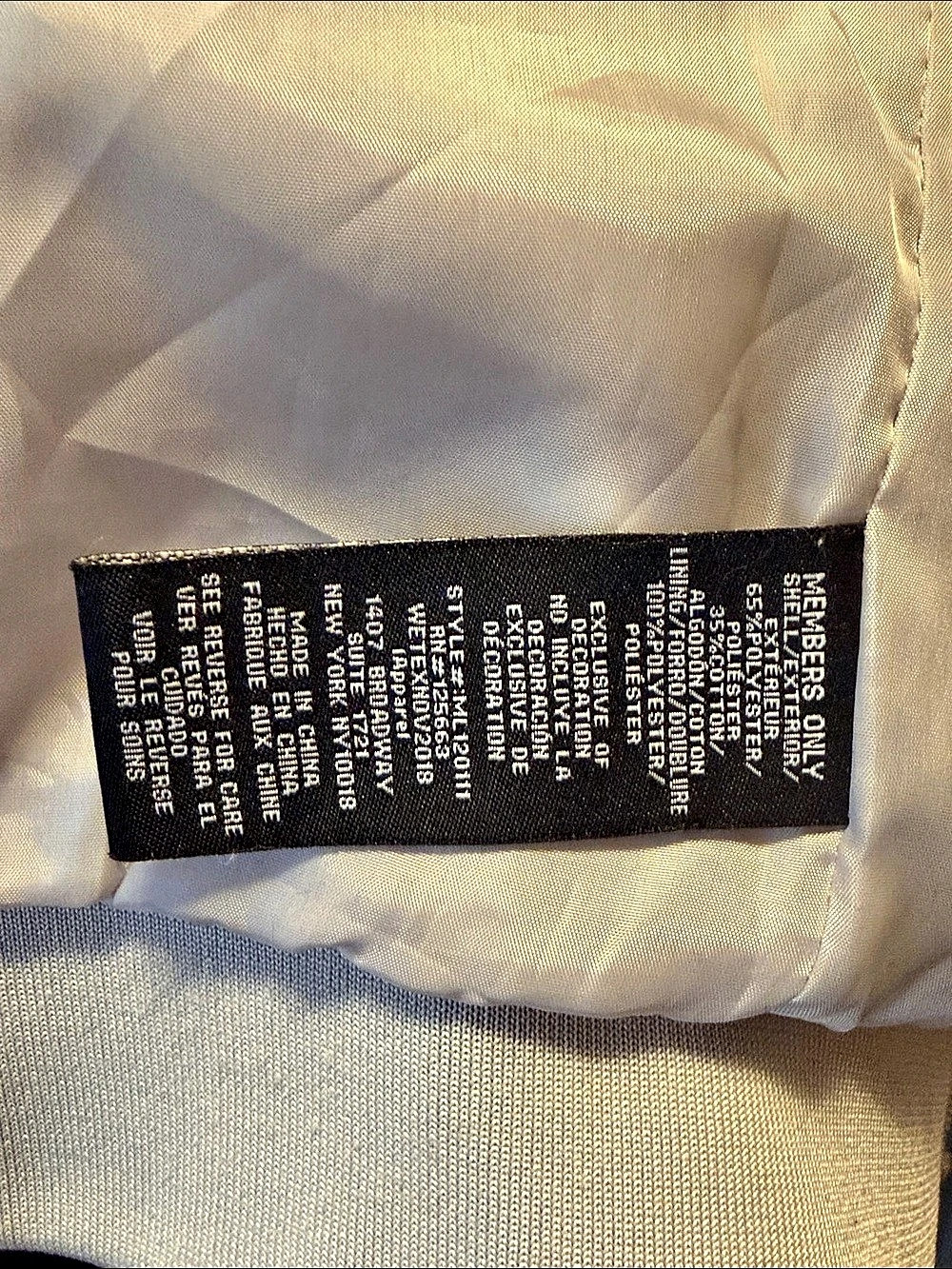 Members Only Iconic Racer Jacket Soft Grey Size Medium - Picture 6 of 7